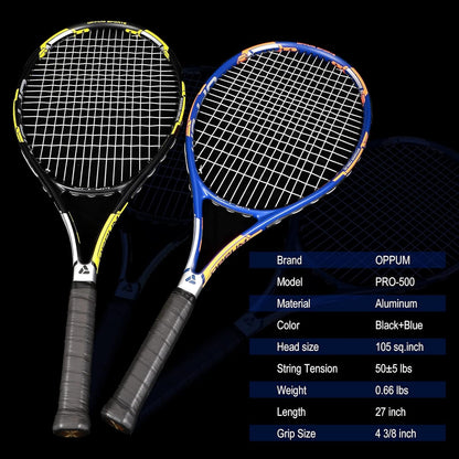 Tennis Racket 27 Inch Tennis Racquet 2 Pack for Adults Student Women and Men Beginner  Professional Training Tennis Rackets Racquets W/Tennis Overgrip, Vibration Damper and Carry Bag