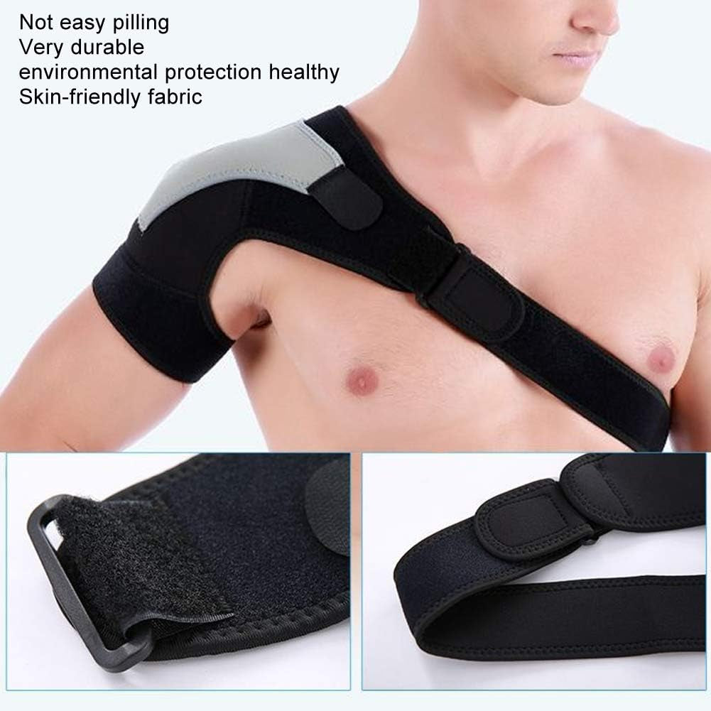 Shoulder Support, Right Shoulder Protector Adjustable Shoulder Pad Sport Bandage Strong Compression Protection Strain Protective Gear for Right Shoulder
