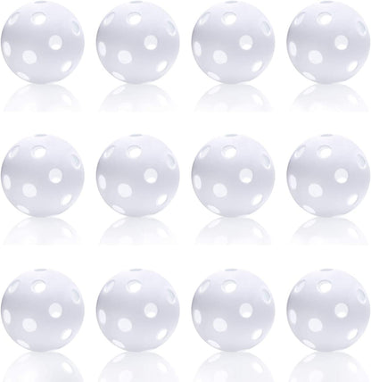 12 Pack Plastic Baseball Practice Baseballs for Hitting, Indoor Outdoor Lightweight Balls Baseball Batting Training