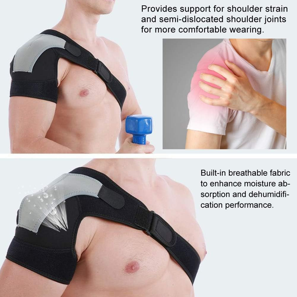 Shoulder Support, Right Shoulder Protector Adjustable Shoulder Pad Sport Bandage Strong Compression Protection Strain Protective Gear for Right Shoulder
