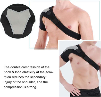 Shoulder Support, Right Shoulder Protector Adjustable Shoulder Pad Sport Bandage Strong Compression Protection Strain Protective Gear for Right Shoulder