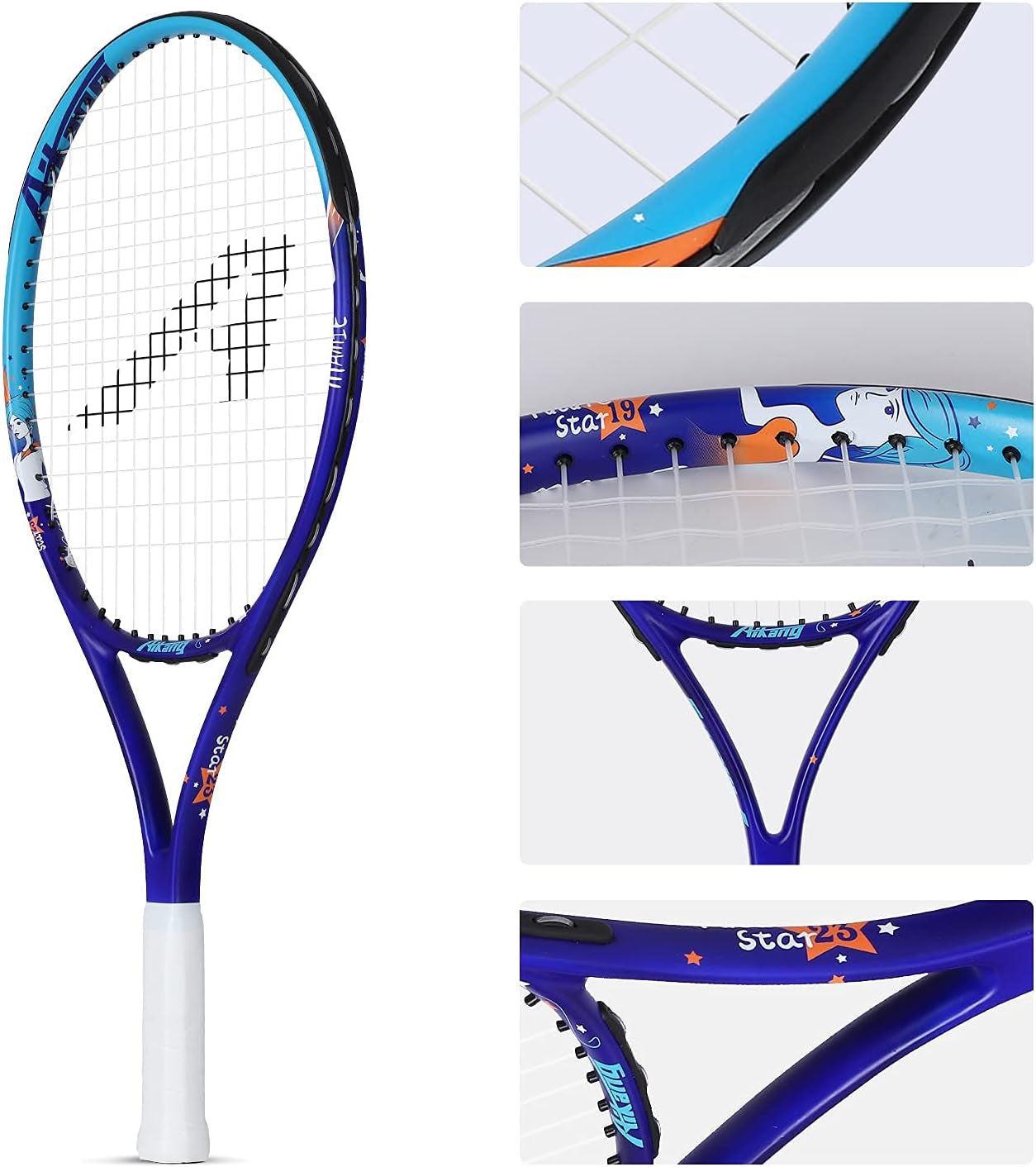 19" 23" Kids Junior Tennis Racquet for Kids Toddlers Starter Racket, Boys Girls Tennis Rackets with Racket Cover,Sports Wristbands, Headgear