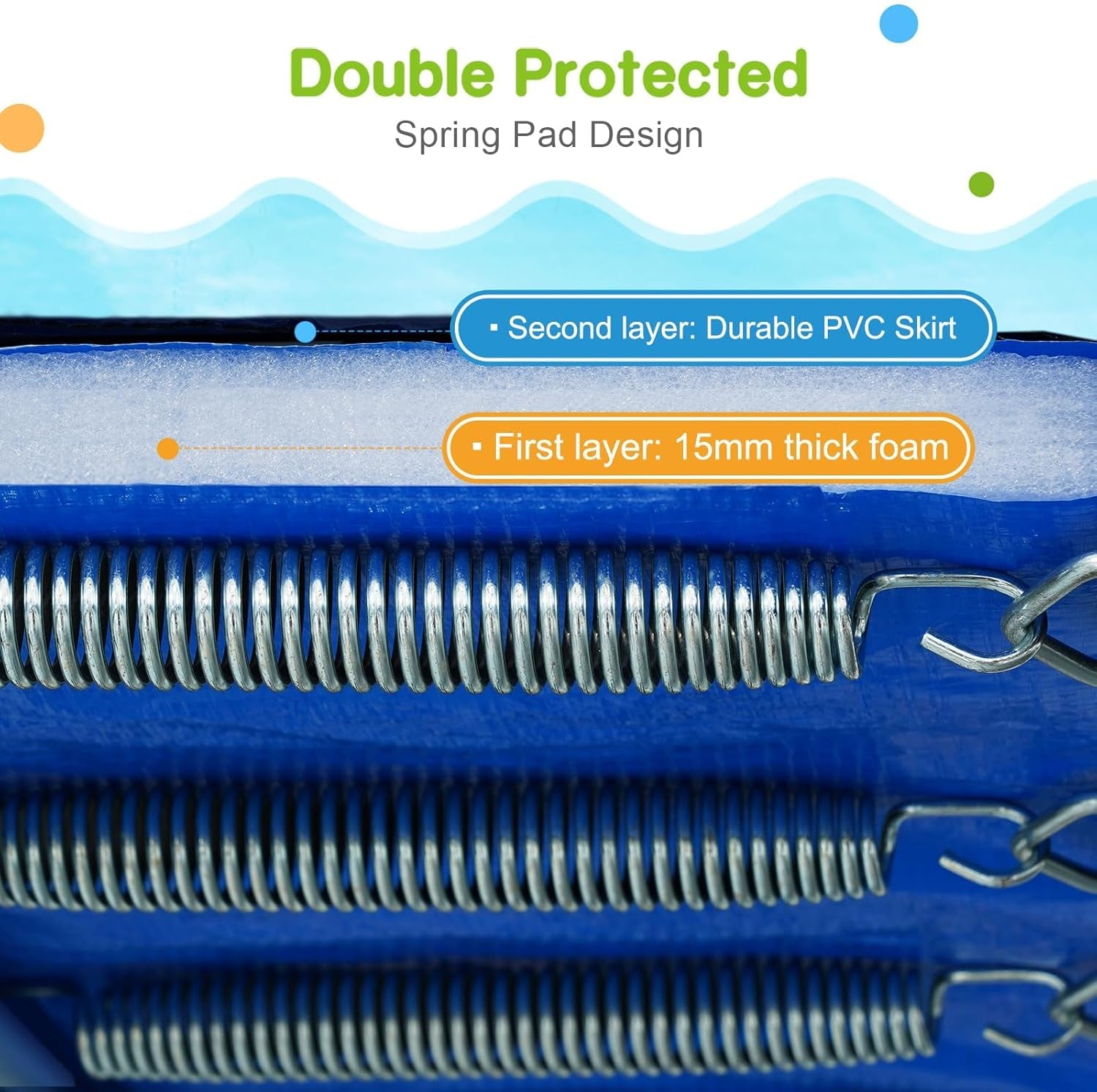 No-Gap Design 16 15 14 12 10FT Trampoline with Safety Enclosure Net and Non-Slip Ladder 10-Year Quality Assurance Perfect for Kids Family Outdoor Backyard Fun