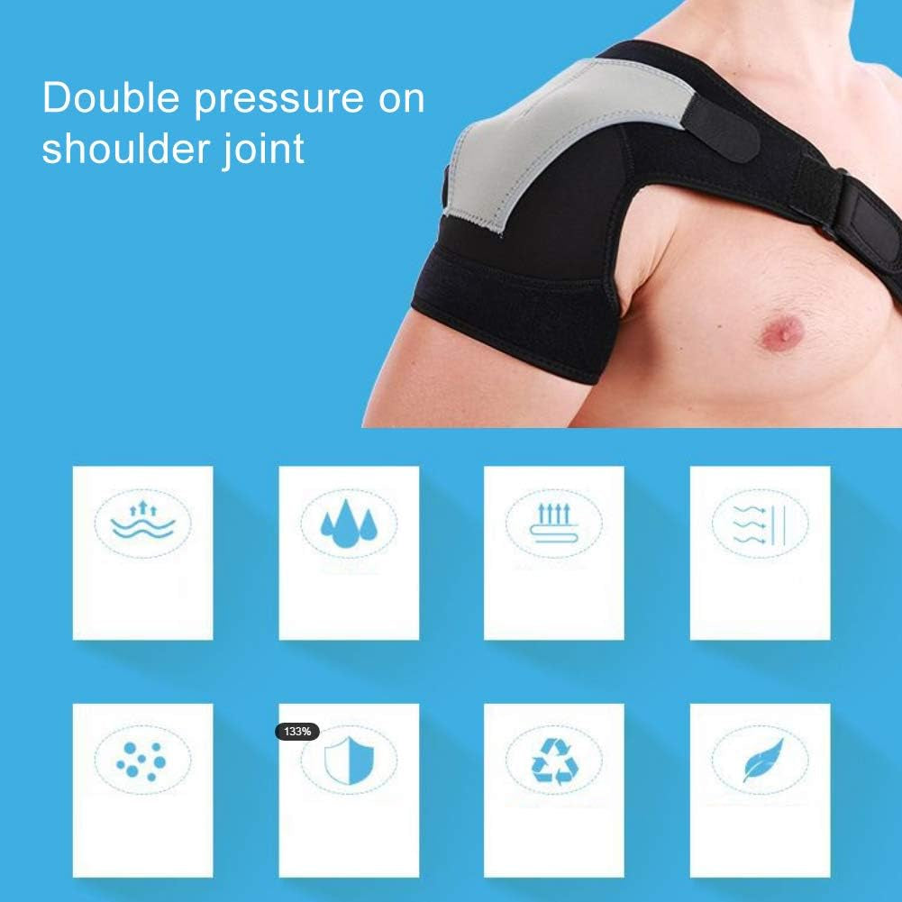 Shoulder Support, Right Shoulder Protector Adjustable Shoulder Pad Sport Bandage Strong Compression Protection Strain Protective Gear for Right Shoulder