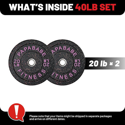 Weight Plates, 2-Inch Weights Plates Set, Floor Protective Rubber Weight Plates, 10-600Lbs Bumper Plates for Barbell Strength Training & Weightlifting (Single/Pair/Full Set)