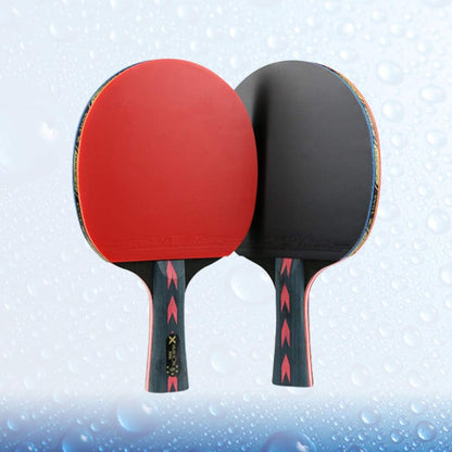 2Pcs Table Tennis Rackets Pingpong Rackets Table Tennis Paddles for Player Red Straight Grip